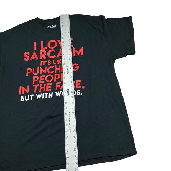 Spencer’s T Shirt Men’s XL Black I Love Sarcasm Novelty Funny Red Joke Gift - Picture 2 of 6